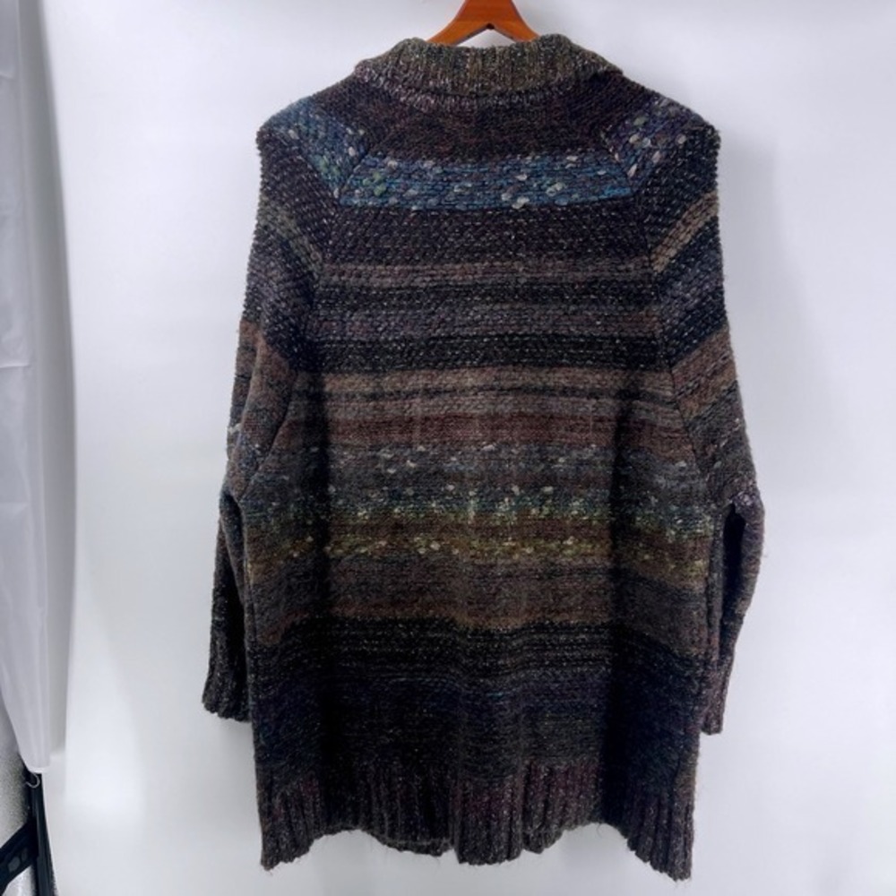Free People Textured Knit Long Cardigan Sweater Tunic Boho Multicolored Size M - Picture 5 of 7